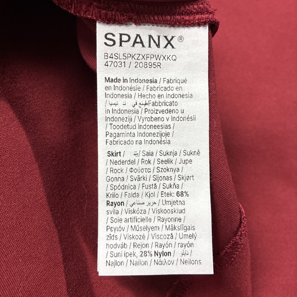 NWT Spanx Ponte Wrap Mini Skirt Deep Red Women's M 90s Minimalist Quiet Luxury - Picture 7 of 13